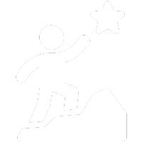 A figure climbing toward a star again, symbolizing progress and the Reach platform’s support in achieving emotional goals